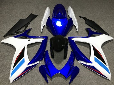 Online 2006-2007 Suzuki GSXR 600 / GSXR 750 Motorcycle Fairing Kits - White Blue Glossy Black Canada