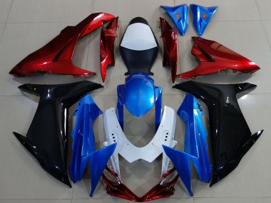 Online 2011-2024 Suzuki GSXR 600 / GSXR 750 Motorcycle Fairings - White Blue Red Black Canada