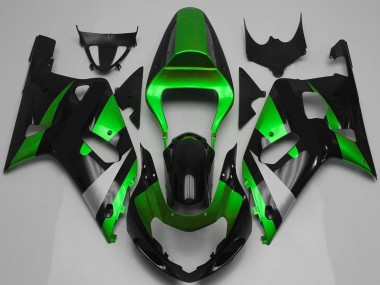 Online 2001-2003 Suzuki GSXR 600 / GSXR 750 Motorcycle Fairing - Green Silver Glossy Black Canada