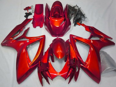 Online 2006-2007 Suzuki GSXR 600 / GSXR 750 Motorcycle Fairings - Glossy Red Plain Canada