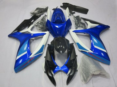 Online 2006-2007 Suzuki GSXR 600 / GSXR 750 Motorcycle Fairing - White Blue Glossy Black Canada