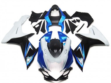 Online 2011-2024 Suzuki GSXR 600 / GSXR 750 Motorcycle Fairings - White Light Blue Glossy Black Canada