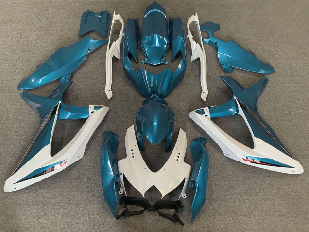 2008-2010 Suzuki GSXR 600 / GSXR 750 Motorcycle Fairings - White Light Blue OEM Style Canada