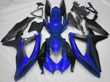 Online 2008-2010 Suzuki GSXR 600 / GSXR 750 Motorcycle Fairings - Blue Matte Black Canada