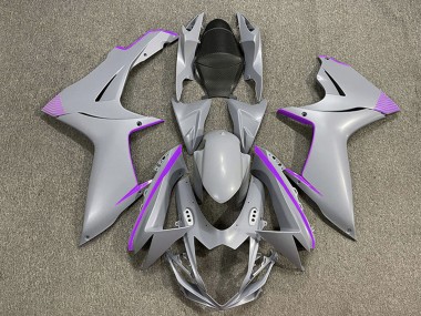 Online 2011-2024 Suzuki GSXR 600 / GSXR 750 Motorcycle Fairings - Matte Nardo Grey Purple Accents Canada