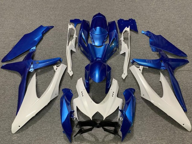 2008-2010 Suzuki GSXR 600 / GSXR 750 Motorcycle Fairings - White Blue Canada