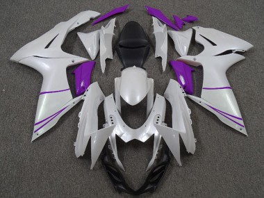 Online 2011-2024 Suzuki GSXR 600 / GSXR 750 Motorcycle Fairings - Pearl White and Purple Canada
