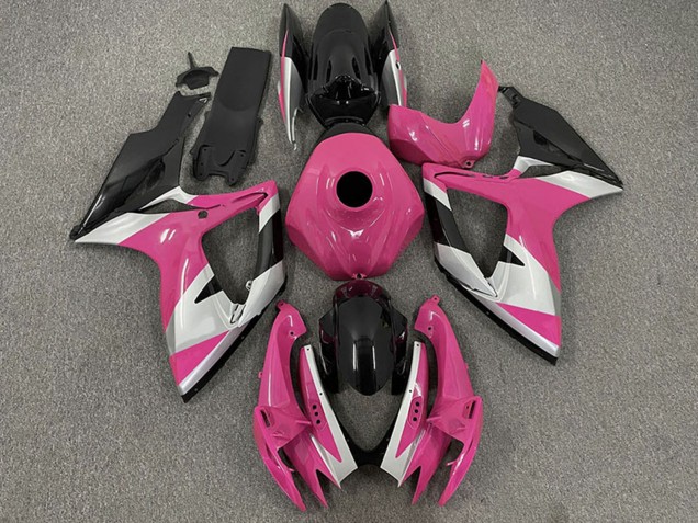 2006-2007 Suzuki GSXR 600 / GSXR 750 Motorcycle Fairings - Pink Silver Glossy Black Canada