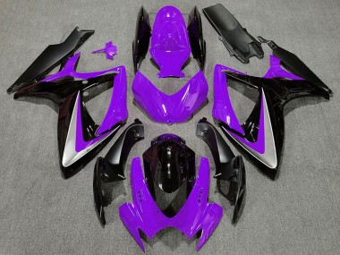 Online 2006-2007 Suzuki GSXR 600 / GSXR 750 Motorcycle Fairings - Purple Silver Glossy Black OEM Style Canada