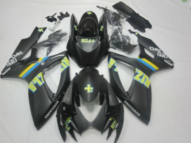 Online 2006-2007 Suzuki GSXR 600 / GSXR 750 Motorcycle Fairings - Matte Black Blue Yellow Rizla Canada
