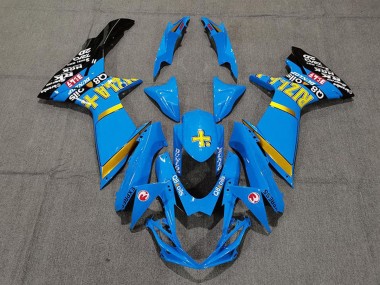 Online 2011-2024 Suzuki GSXR 600 / GSXR 750 Motorcycle Fairings - Blue Yellow Gold Black Rizla Canada