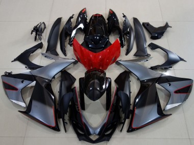 Online 2011-2024 Suzuki GSXR 600 / GSXR 750 Motorcycle Fairings - Grey Red Glossy Black Canada