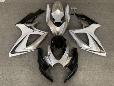Online 2006-2007 Suzuki GSXR 600 / GSXR 750 Motorcycle Fairings - Silver White Glossy Black OEM Style Canada