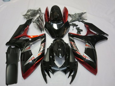 Online 2006-2007 Suzuki GSXR 600 / GSXR 750 Motorcycle Fairings - Red Glossy Black Canada