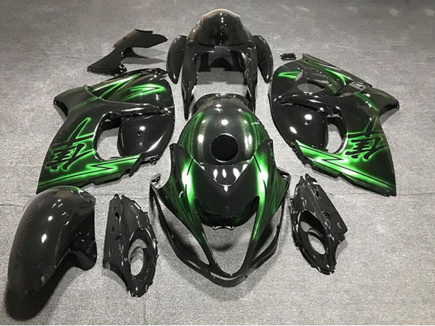 2008-2020 Suzuki GSXR 1300 Motorcycle Fairings - Glossy Black and Green Canada