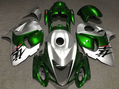 Online 2008-2020 Suzuki GSXR 1300 Motorcycle Fairings - Glossy Green and Silver Canada