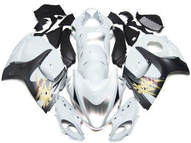 Online 2008-2020 Suzuki GSXR 1300 Motorcycle Fairings - Glossy White with Silver Style Canada