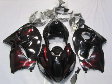 Online 1996-2007 Suzuki GSXR 1300 Motorcycle Fairings - Red Glossy Black Canada