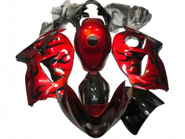 Online 1996-2007 Suzuki GSXR 1300 Motorcycle Fairings - Red Black Flame Canada