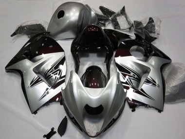 Online 1996-2007 Suzuki GSXR 1300 Motorcycle Fairings - Silver Dark Red Canada