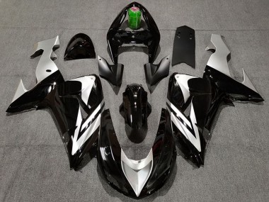 Online 2006-2007 Kawasaki ZX10R Motorcycle Fairings - Glossy Black Silver Canada