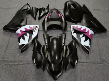 Online 2004-2005 Kawasaki ZX10R Motorcycle Fairings - Matte Black and Pink Shark Canada