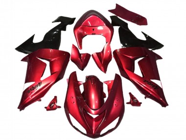 Online 2006-2007 Kawasaki ZX10R Motorcycle Fairings - Red Glossy Black Canada