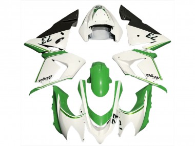 Online 2004-2005 Kawasaki ZX10R Motorcycle Fairings - Glossy White Green Canada