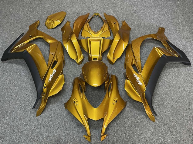 2016-2020 Kawasaki ZX10R Motorcycle Fairings - Gold Black White Ninja Canada