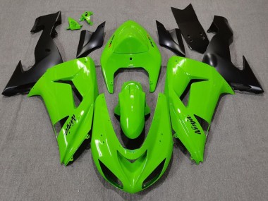Online 2006-2007 Kawasaki ZX10R Motorcycle Fairings - Green Matte Black Canada