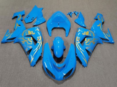 Online 2006-2007 Kawasaki ZX10R Motorcycle Fairings - Light Blue Gold Canada