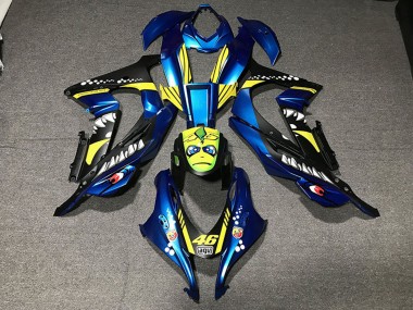 Online 2016-2020 Kawasaki ZX10R Motorcycle Fairings - Metallic Blue Yellow Shark 46 Canada