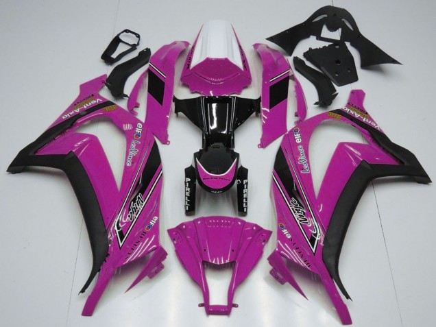 2011-2015 Kawasaki ZX10R Motorcycle Fairings - White Pink Glossy Black OEM Style Canada