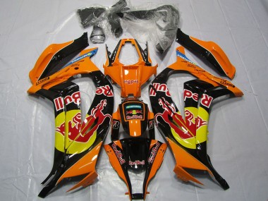 Online 2011-2015 Kawasaki ZX10R Motorcycle Fairings - Orange Yellow Glossy Black Red bull Canada