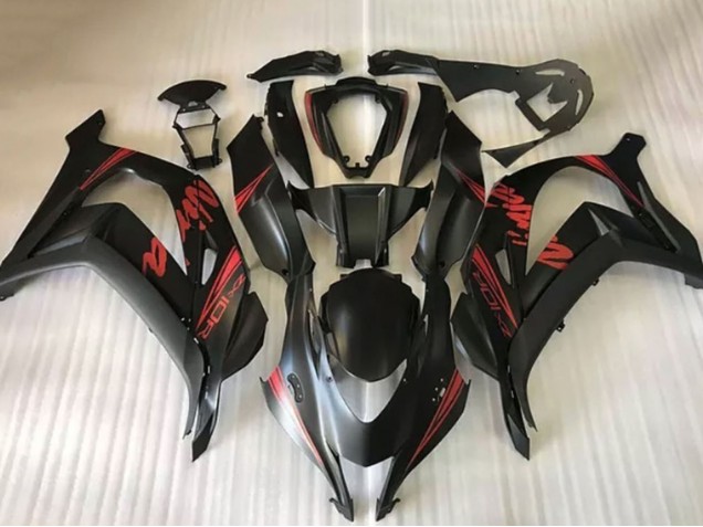 2016-2020 Kawasaki ZX10R Motorcycle Fairings - Matte Black Red Ninja Canada