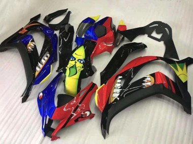 Online 2016-2020 Kawasaki ZX10R Motorcycle Fairings - Red Blue Yellow Black Shark Canada