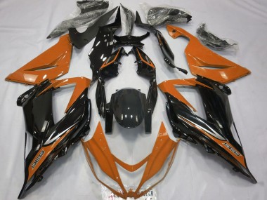 Online 2013-2018 Kawasaki ZX6R Motorcycle Fairings - Orange Glossy Black Canada