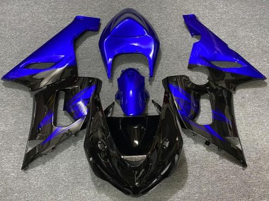 Online 2005-2006 Kawasaki ZX6R Motorcycle Fairings - Blue Glossy Black Canada