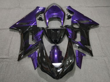 Online 2005-2006 Kawasaki ZX6R Motorcycle Fairings - Purple Glossy Black Canada