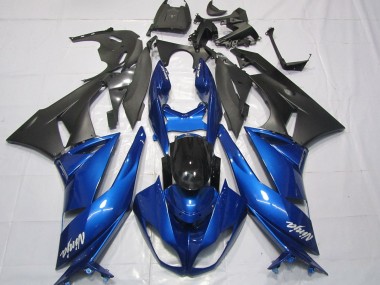 Online 2009-2012 Kawasaki ZX6R Motorcycle Fairings - Blue Glossy Black Matte Black White Ninja Canada