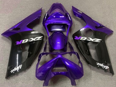 Online 2003-2004 Kawasaki ZX6R Motorcycle Fairings - Purple Glossy Black Canada