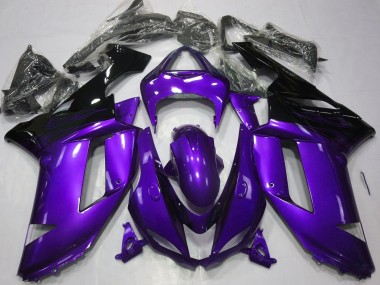 Online 2007-2008 Kawasaki ZX6R Motorcycle Fairings - Glossy Purple Black Canada