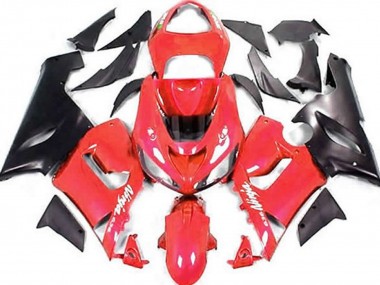 Online 2005-2006 Kawasaki ZX6R Motorcycle Fairings - Red Matte Black Canada