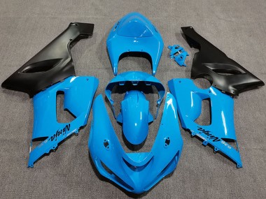 Online 2005-2006 Kawasaki ZX6R Motorcycle Fairings - Vibrant Blue Matte Black Canada