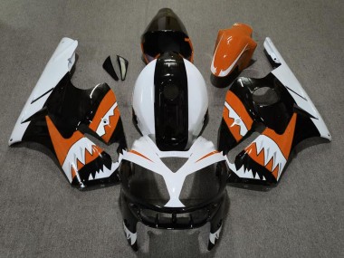 Online 2002-2006 Kawasaki ZX12R Motorcycle Fairings - Orange Black White Shark Canada