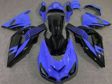 Online 2006-2011 Kawasaki ZX14R Motorcycle Fairings - Blue Glossy Black Canada