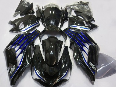 Online 2012-2024 Kawasaki ZX14R Motorcycle Fairings - Glossy Black Blue Canada
