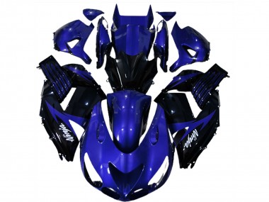 Online 2006-2011 Kawasaki ZX14R Motorcycle Fairings - Blue Glossy Black White Ninja Canada