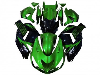 Online 2006-2011 Kawasaki ZX14R Motorcycle Fairing - Green Glossy Black White Ninja Canada