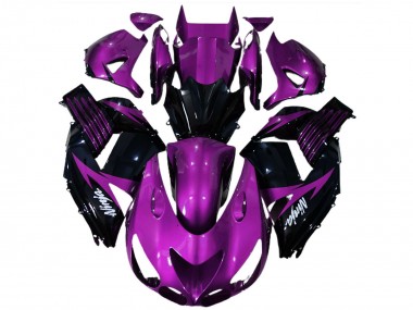 Online 2006-2011 Kawasaki ZX14R Motorcycle Fairings - Purple Glossy Black White Ninja Canada